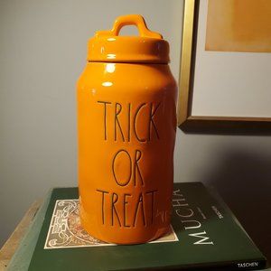 Rae Dunn Trick or Treat Orange Halloween Canister